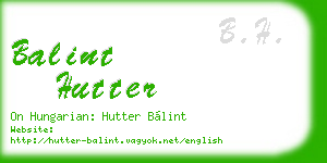 balint hutter business card